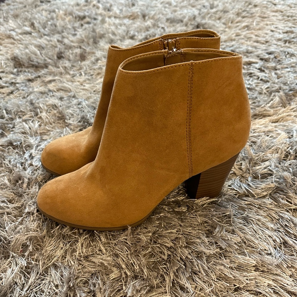 3” Tan Suede Booties - Old Navy
